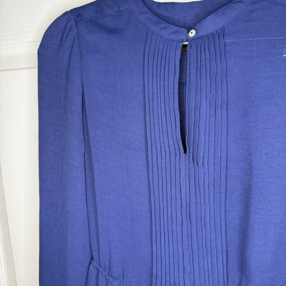 Zara Blue Pleated Long Sleeve Dress Size Small GUC - Picture 3 of 5